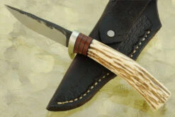 Forged Hunter With Stag And Micarta -Optimal Knives Store 108684 5 x