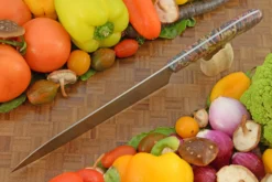 Chef's Knife (8 In.) With Black Ash Burl -Optimal Knives Store 108704 4 x