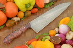 Chef's Knife (8 In.) With Black Ash Burl -Optimal Knives Store 108704 7 x