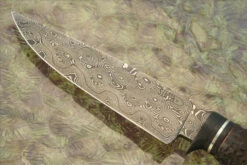 Raindrop Damascus Hunter With Stag - Skull -Optimal Knives Store 108706 3 x