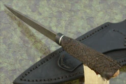 Raindrop Damascus Hunter With Stag - Skull -Optimal Knives Store 108706 5 x