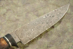 Raindrop Damascus Hunter With Stag - Skull -Optimal Knives Store 108706 7 x