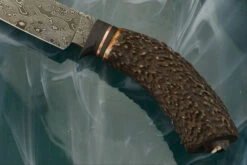 Raindrop Damascus Hunter With Stag -Optimal Knives Store 108708 4 x