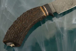 Raindrop Damascus Hunter With Stag -Optimal Knives Store 108708 6 x