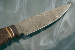 Raindrop Damascus Hunter With Stag -Optimal Knives Store 108708 7 x
