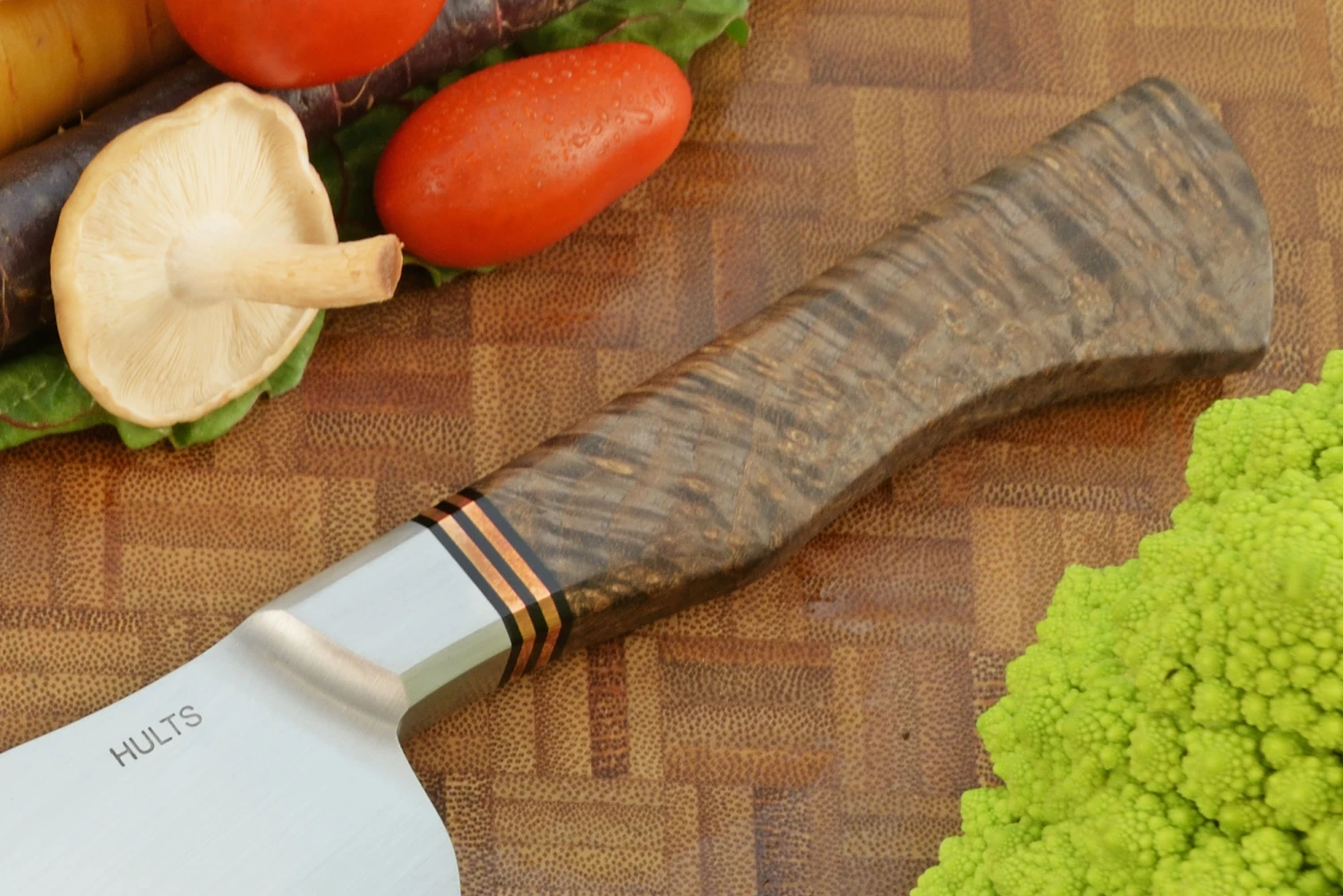 Integral Chef's Knife With Black Ash BurlJourneyman Smith Test Knife 2 Integral Chef's Knife With Black Ash BurlJourneyman Smith Test Knife - Image 2