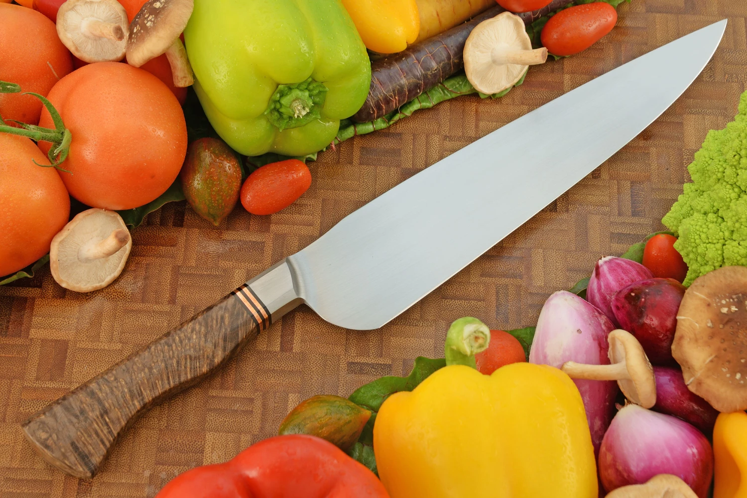 Integral Chef's Knife With Black Ash BurlJourneyman Smith Test Knife 5 Integral Chef's Knife With Black Ash BurlJourneyman Smith Test Knife - Image 5