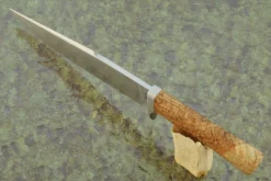 Raised Clip Camp Knife With Black Ash BurlJourneyman Smith Test Knife 7 Raised Clip Camp Knife With Black Ash BurlJourneyman Smith Test Knife -Optimal Knives Store 108714 3 x