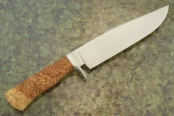 Raised Clip Camp Knife With Black Ash BurlJourneyman Smith Test Knife 9 Raised Clip Camp Knife With Black Ash BurlJourneyman Smith Test Knife -Optimal Knives Store 108714 5 x