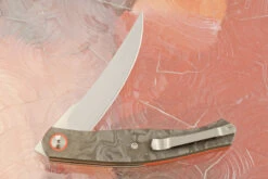 Bone Front Flipper With Marble Carbon Fiber - RWL-34 -Optimal Knives Store 108721 4 x