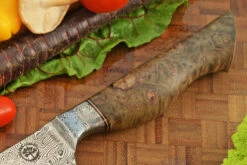 Integral Mosaic Damascus Chef's Knife (9 In.) With Maple Burl -Optimal Knives Store 108729 3 x