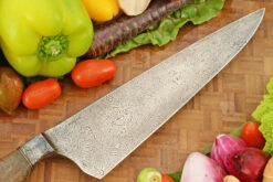 Integral Mosaic Damascus Chef's Knife (9 In.) With Maple Burl -Optimal Knives Store 108729 6 x