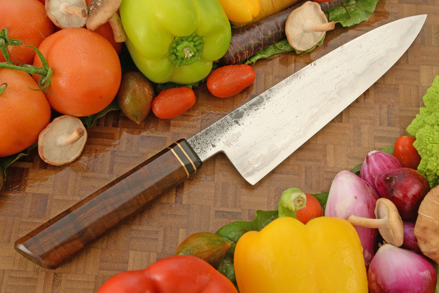 San Mai Chef's Knife (8 In.) With Ringed Gidgee 2 San Mai Chef's Knife (8 In.) With Ringed Gidgee - Image 2