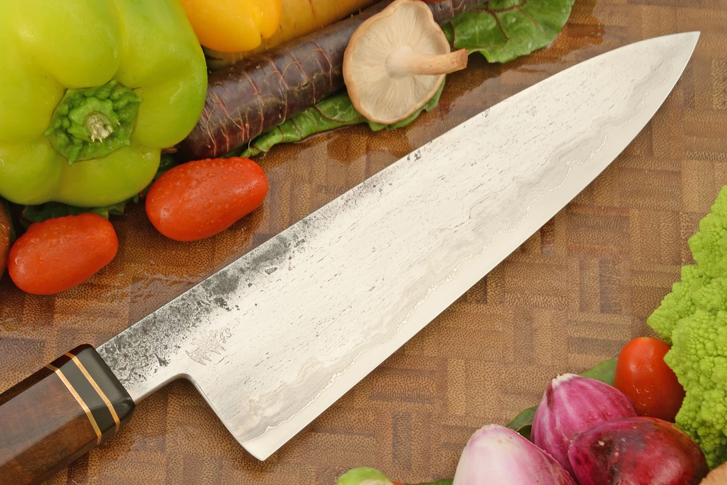 San Mai Chef's Knife (8 In.) With Ringed Gidgee 3 San Mai Chef's Knife (8 In.) With Ringed Gidgee - Image 3