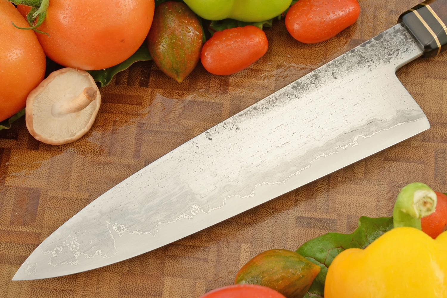 San Mai Chef's Knife (8 In.) With Ringed Gidgee 7 San Mai Chef's Knife (8 In.) With Ringed Gidgee - Image 7