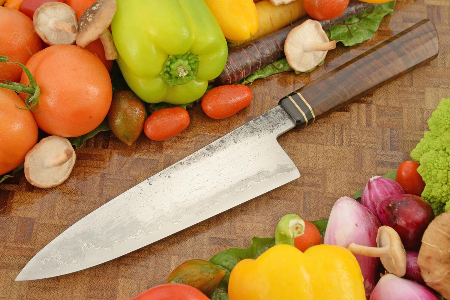 San Mai Chef's Knife (8 In.) With Ringed Gidgee 8 San Mai Chef's Knife (8 In.) With Ringed Gidgee - Image 8