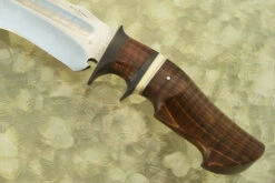 Leon Damascus Sub-Hilt Fighter With Tiger Maple, Walrus Ivory, And Titanium 9 Leon Damascus Sub-Hilt Fighter With Tiger Maple, Walrus Ivory, And Titanium -Optimal Knives Store 108742 3 x