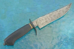 Mosaic Damascus Bowie With African Blackwood (Lisch/Yelle Collaboration) -Optimal Knives Store 108748 7 x