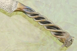 Damascus Blacksmith Knife With Carved Buffalo Head -Optimal Knives Store 108749 3 x