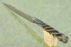 Damascus Blacksmith Knife With Carved Buffalo Head -Optimal Knives Store 108749 4 x