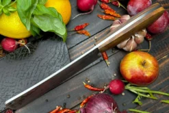 Meat Cleaver With Lapacho And O2 Carbon Steel -Optimal Knives Store 108758 3 x