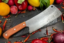 Meat Cleaver With Urunday And O2 Carbon Steel -Optimal Knives Store 108760 4 x