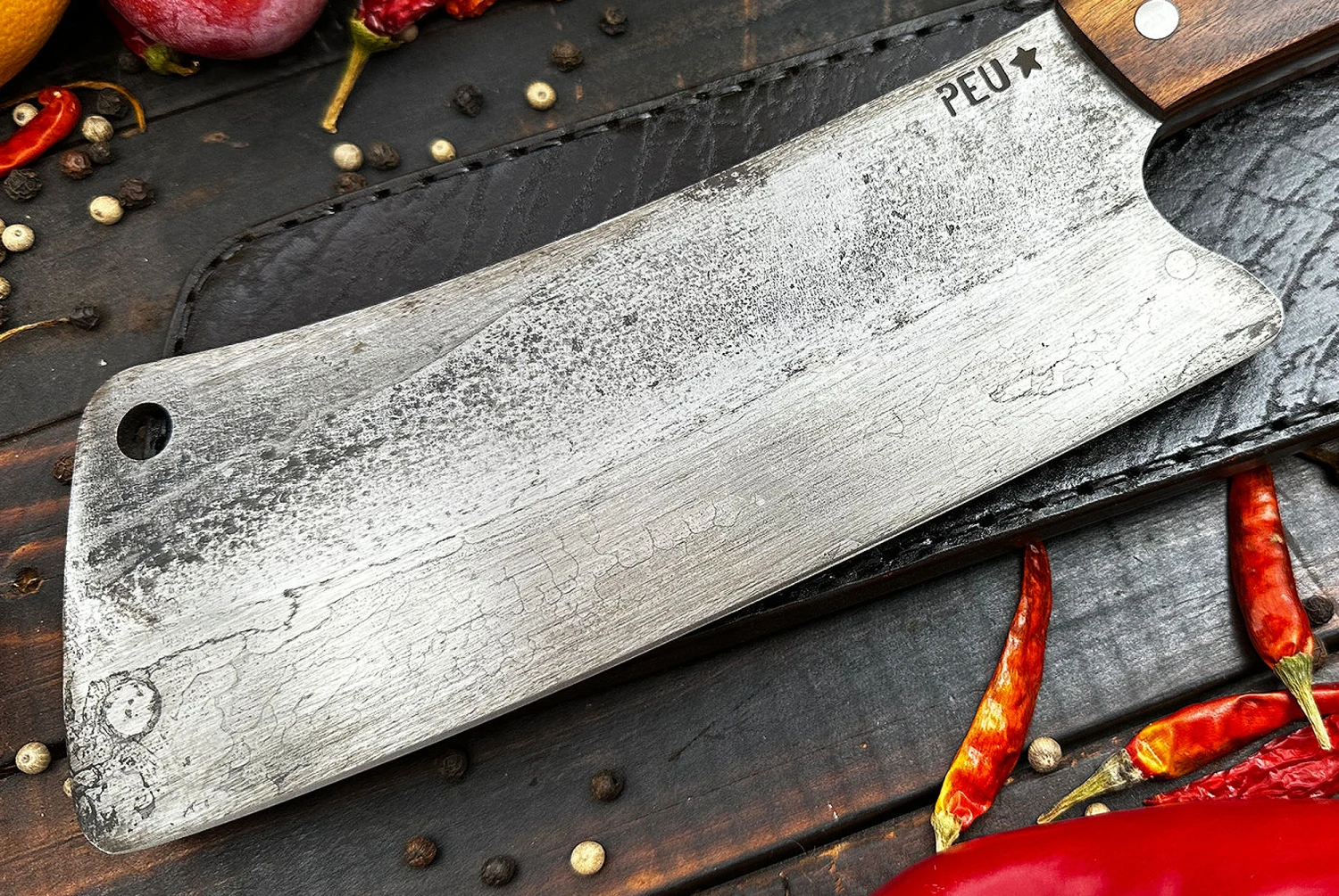 Meat Cleaver With Jacaranda And O2 Carbon Steel 2 Meat Cleaver With Jacaranda And O2 Carbon Steel - Image 2