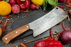 Meat Cleaver With Jacaranda And O2 Carbon Steel 8 Meat Cleaver With Jacaranda And O2 Carbon Steel -Optimal Knives Store 108763 4 x
