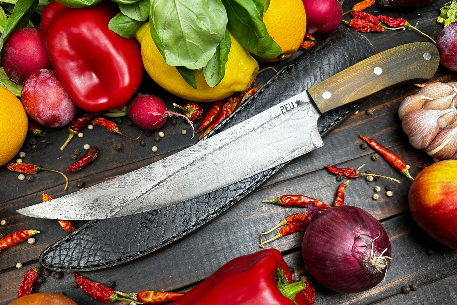 Scimitar Fillet/Butcher's Knife (230mm) With Argentine Lignum Vitae And O2 Carbon Steel 1 Scimitar Fillet/Butcher's Knife (230mm) With Argentine Lignum Vitae And O2 Carbon Steel