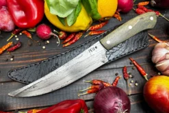 Breaking Knife (180mm) With Argentine Lignum Vitae And O2 Carbon Steel