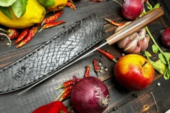 Upswept Boning/Fillet Knife (150mm) With Argentine Lignum Vitae And O2 Carbon Steel -Optimal Knives Store 108807 3 x