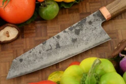 Damascus San Mai Santoku (7 In.) With Walnut And Copper 12 Damascus San Mai Santoku (7 In.) With Walnut And Copper -Optimal Knives Store 108917 6 x