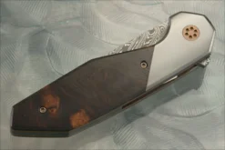 Laterus With Armored Core San Mai Stainless Damascus, Ironwood, And Zirconium (#58) -Optimal Knives Store 108921 3 x