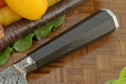 Integral Mosaic Damascus Chef's Knife (9 In.) With African Blackwood -Optimal Knives Store 108922 3 x