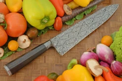 Integral Mosaic Damascus Chef's Knife (9 In.) With African Blackwood -Optimal Knives Store 108922 8 x