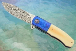 L46 Flipper With Damasteel, Westinghouse Micarta, And Timascus (Ceramic IKBS)