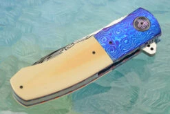 L46 Flipper With Damasteel, Westinghouse Micarta, And Timascus (Ceramic IKBS) -Optimal Knives Store 109010 3 x
