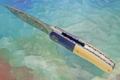 L46 Flipper With Damasteel, Westinghouse Micarta, And Timascus (Ceramic IKBS) -Optimal Knives Store 109010 4 x