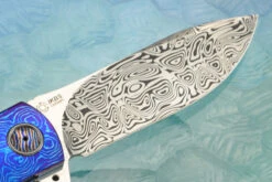 L46 Flipper With Damasteel, Westinghouse Micarta, And Timascus (Ceramic IKBS) -Optimal Knives Store 109010 6 x