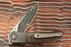 L48 Front Flipper With Copper Camo FatCarbon And Zirconium (Ceramic IKBS) - M390 -Optimal Knives Store 109013 4 x