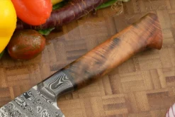 Integral Damascus Chef's Knife (9 In.) With Curly Koa -Optimal Knives Store 109026 5 x