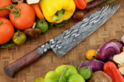 Integral Mosaic Damascus Chef's Knife (9-1/3 In.) With Curly Cottonwood