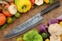 San Mai Damascus Chef's Knife (10 In.) With Torched Ironwood