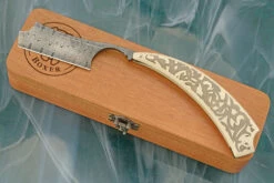 Razor With Paper Micarta (7/8 Custom Point) - Damascus