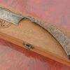 Razor With Box Elder (6/8 Custom Point) - Damascus