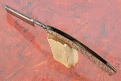 Razor With Box Elder (6/8 Custom Point) - Damascus -Optimal Knives Store 109040 5 x