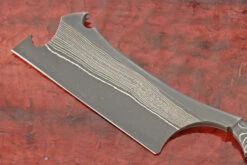 Japanese Style Straight Razor - Kamisori (7/8 Spanish Point) - Damascus San Mai -Optimal Knives Store 109041 3 x