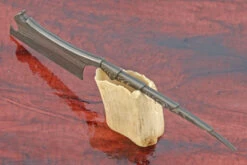 Japanese Style Straight Razor - Kamisori (7/8 Spanish Point) - Damascus San Mai -Optimal Knives Store 109041 4 x