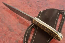 Damascus Hunter With Stag -Optimal Knives Store 109060 5 x