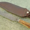 Coffin Handle Bowie With Mosaic Damascus And Mammoth Ivory